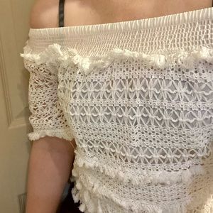 NWT Chelsea & Theodore boho lace off shoulder top